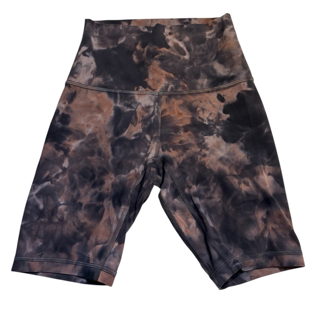 Lululemon Athletica Align Shorts Size 2 Diamond Dye 8” Inseam Black Brown Bike